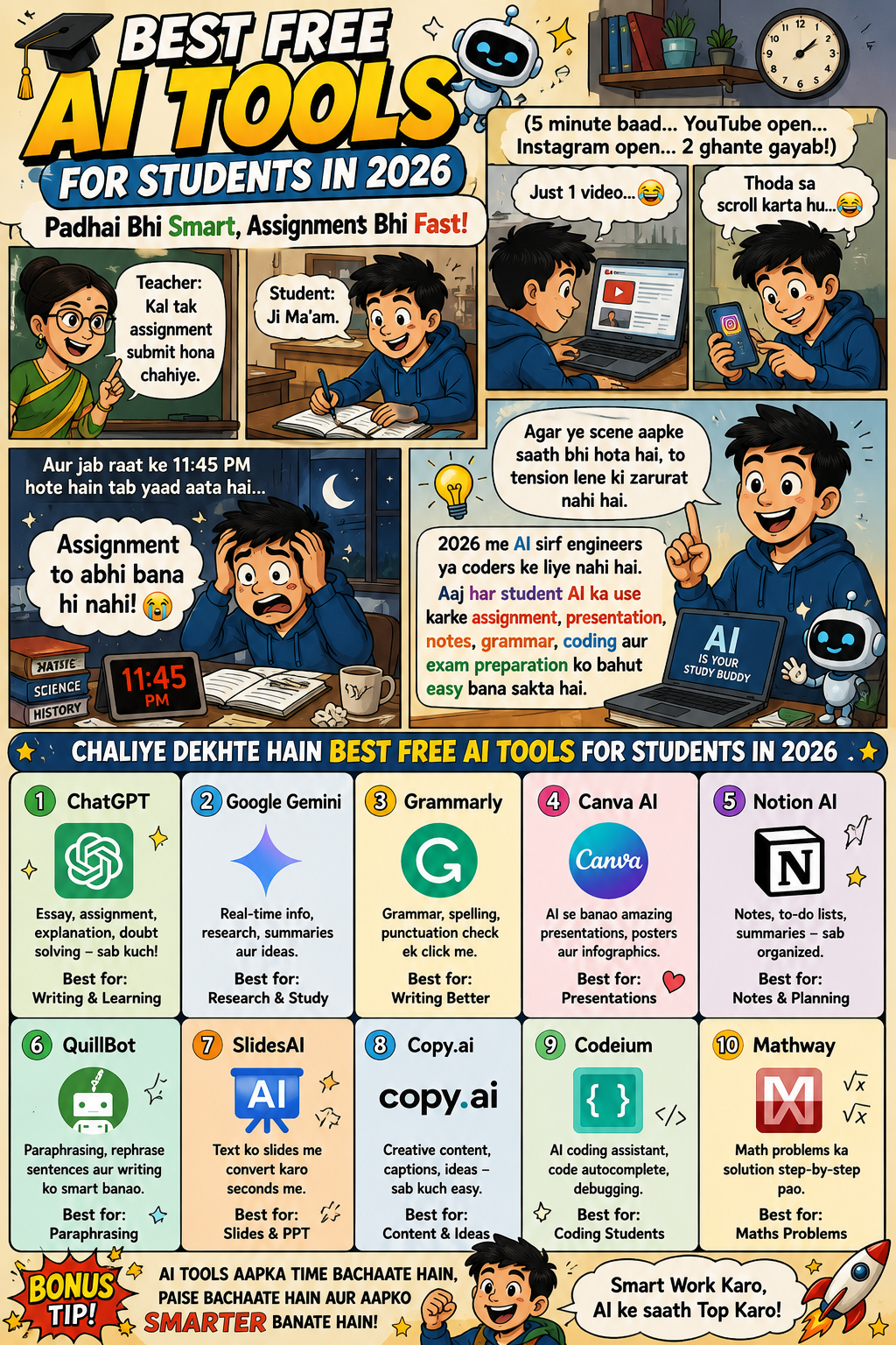 Top 10 Free AI Websites Every Student Should Use in 2026